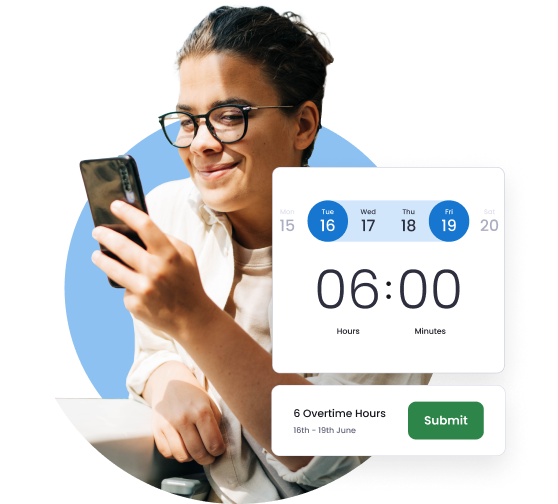 Overtime booking on mobile app