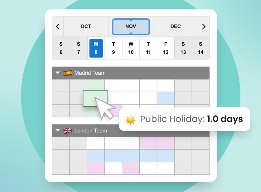 group holiday calendar